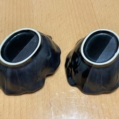 葉っぱ型 リーフ 小皿 2セット 黒の画像