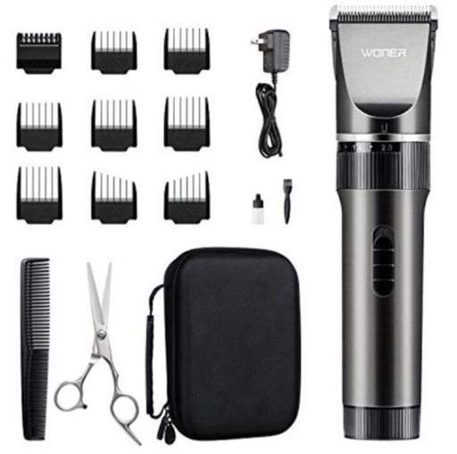 WONERの電動バリカンばりかん ヘアカッター 散髪用 コードレス 充電式 水洗い可