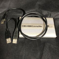 USB2.0ケーブル接続の2.5インチHDDケース 中古動作品 