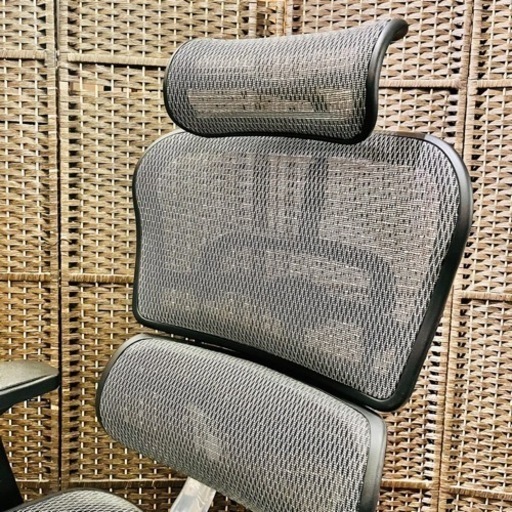 【売約済み】 エルゴヒューマン　ベーシック　basic  メッシュ　背面メッシュ　アルミポリッシュ　オフィスチェア　ヘッドレスト　取説付き　EH-HAM-HB-KM-10 EH-HAM　  検　座メッシュ KOKUYO ing コクヨ　イング　デスクチェア　OAチェア　事務椅子　ポリッシュ　OKAMURA オカムラ  Aeron Chairs ハーマンミラー hermanmiller アーロンチェア 　テレワーク　ランバーサポート　ハイタイプ　EHP-HAM 関家具 　pro プロ　在宅ワーク　腰痛