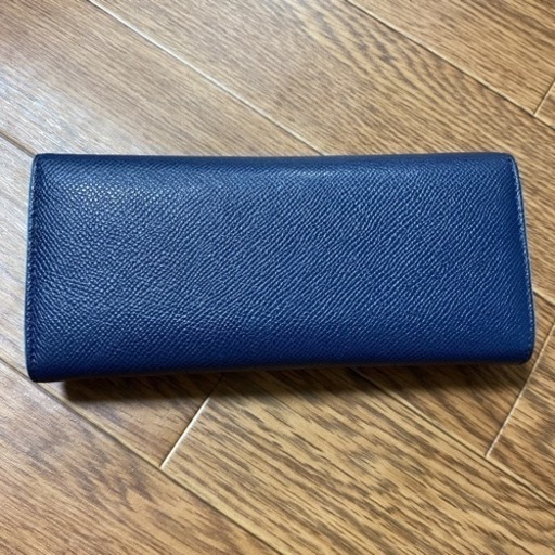 美品　BVLGARI ロゴクリップ 長財布 パテントレザー ネイビー ✖️ブルー