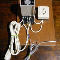 農電　電子サーモ 　温度コントローラ　単相１００Ｖ　０℃～５０℃　１００V１５Ａ　小型温室用パネルヒータ　パネルヒータ　１００V１５０W　セットの画像