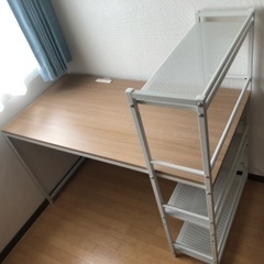 ラック付きデスク
