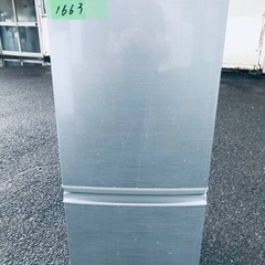 1663番 SHARP✨ノンフロン冷凍冷蔵庫✨SJ-14Y-S‼️