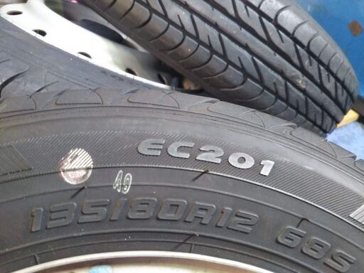 夏 12インチ スズキ純正 アルト セルボ  2019年【富山 手渡しもOK】135/80R12 ダンロップ 中古 ４本 旧スズキ 軽乗用車