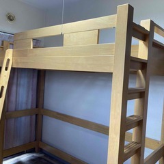 ロフトベッド（木製、すのこ）お譲りします（無料）。引き取り可能な...