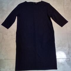 UNIQLOユニクロ★濃紺七分袖ニットワンピース★Mサイズ 
