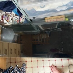 ガラステーブル　長机の画像