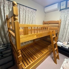 木製の２段ベッド　1段ずつで使うこともできます！