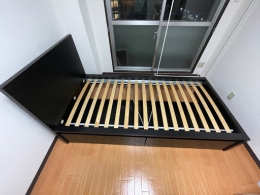 IKEA シングルベッドフレームのみ　引き出し付き　すのこ付き