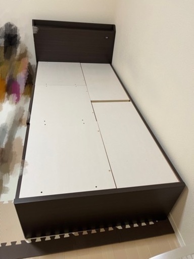 【ニトリ】シングルベッド(収納箇所・コンセント付き)マットレスも付属可