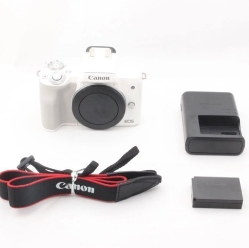 【美品】Canon (キヤノン) EOS Kiss M ボディ ホワイト 付属品あり