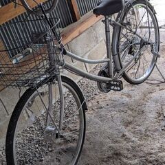 お話中　前カゴ付き自転車