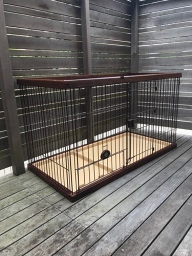 ドッグサークル　ゲージ　ペティオ　木製　ブラウン