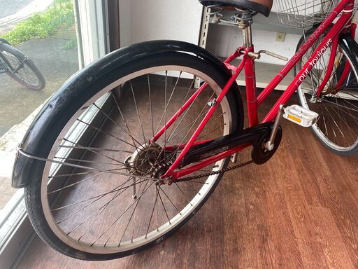 【リサイクルショップどりーむ天保山店】●258●　自転車　14251F　26インチ　赤色　ライトOK♪