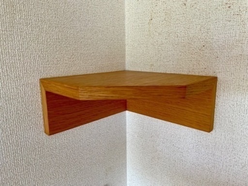 無印　壁に付けられる家具コーナー棚（オーク材22cm）