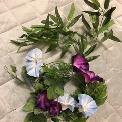 アサガオ　笹の葉　造花