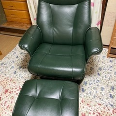 ☆【お値引き】レザー調リクライニングチェア☆オットマン付き☆自宅保管品