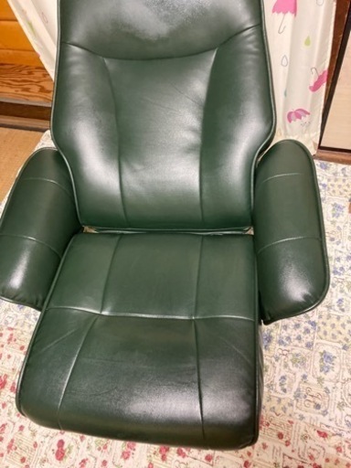 ☆【お値引き】レザー調リクライニングチェア☆オットマン付き☆自宅保管品