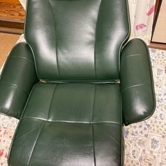 ☆【お値引き】レザー調リクライニングチェア☆オットマン付き☆自宅保管品の画像