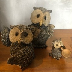 フクロウの置物セット