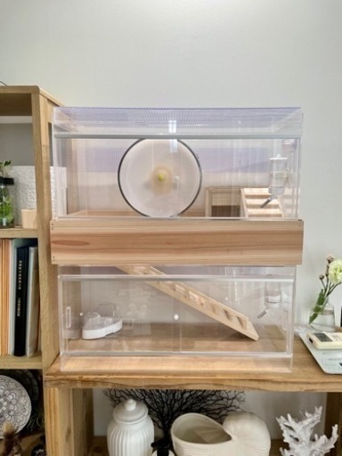 ハムスターアクリルケージ　二階建て