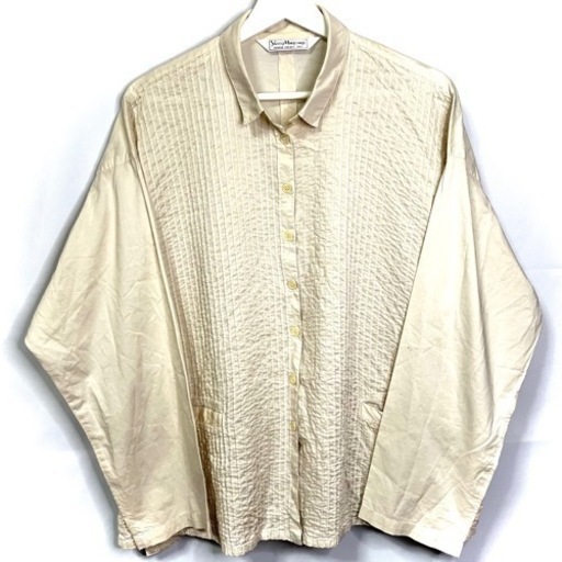 YACCO MARICARD ヤッコマリカルド プリーツ 長袖 シャツ ベージュ M 90's 90年代 ヴィンテージ 希少 正規品 古着 カジュアル mixsculture