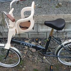 折りたたみ自転車前乗せチャイルドシート付き