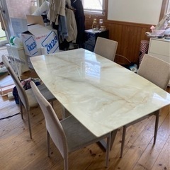 大理石風ダイニングテーブル＆イス4脚