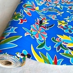 メキシコ★ オイルクロス　＊青花鳥動物の画像