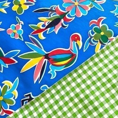 メキシコ★ オイルクロス　＊青花鳥動物の画像