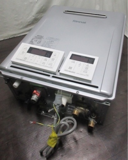 21年製 リモコン付き！中古 リンナイ エコジョーズ 都市ガス 給湯器 オート 20号 屋外壁掛 RUF-K2006SAW IGUF-K2006SAW-5