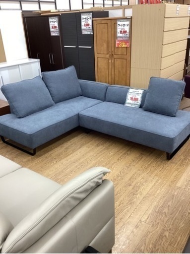 KG-77【新入荷　アウトレット】パナメーラ　カウチソファ2点セット　グレー