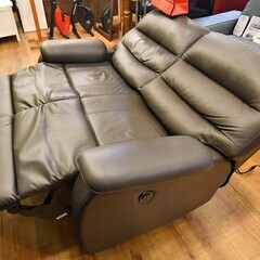 リクライニング ソファー ○近郊配送可能○本革 2人掛け 電動リクライニングソファ 中古品