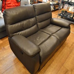 ○近郊配送可能○本革 2人掛け 電動リクライニングソファ 中古品○