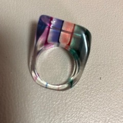 🌈No.101 指輪　レインボー柄　スケルトン　アクセサリー👉ウケる〜の画像
