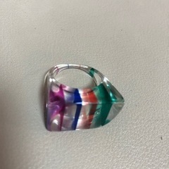 🌈No.101 指輪　レインボー柄　スケルトン　アクセサリー👉ウケる〜の画像