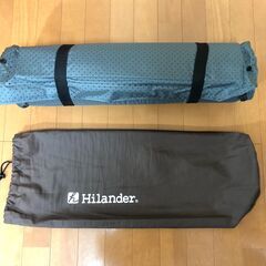 アウトドアマット ハイランダー スエードインフレーターマット (枕付きタイプ) 5.0cm  シングル+ダブル ブラウンの画像