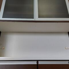 松田家具　セレスレンジ　２枚スライド扉キッチンボード　こげ茶　【愛品倶楽部柏店】の画像