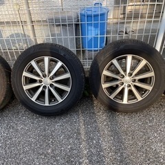 pcd100 5穴　アルミ15インチタイヤホイールセット　溝9割