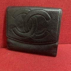 シャネル　CHANELキャビアスキン　Wフラップ　折りたたみ財布...