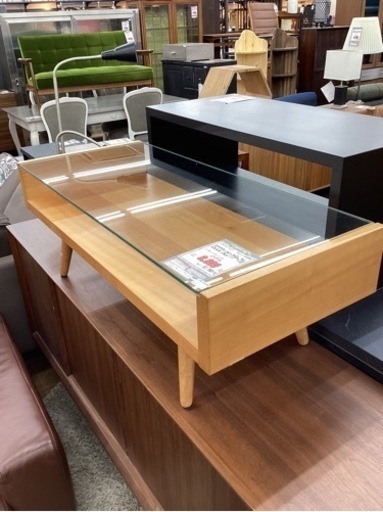 KG-81【新入荷　リサイクル品】ウニコ　ECCO リビングテーブル　チェリー材突板