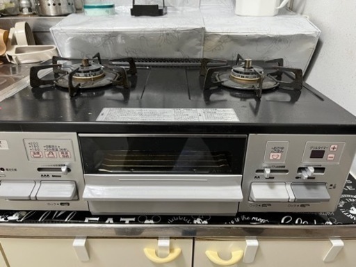【取引中】ガステーブルコンロ　両面焼きグリル　取説有り