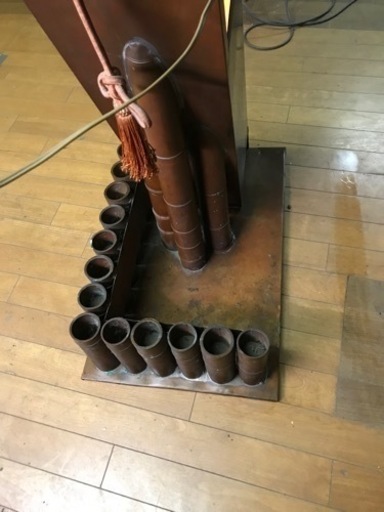 総銅製 店舗看板 オブジェ 竹蟹 照明 