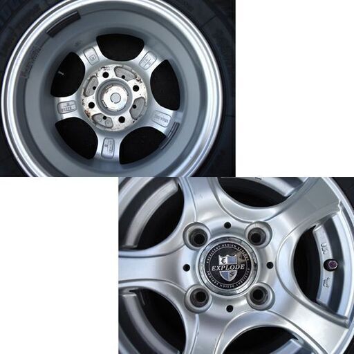 ホイール・スタッドレスタイヤ4本セット 145R12LT 12インチ 2013年製 ブリヂストン EXPLODE 4穴☆ 札幌市 豊平
