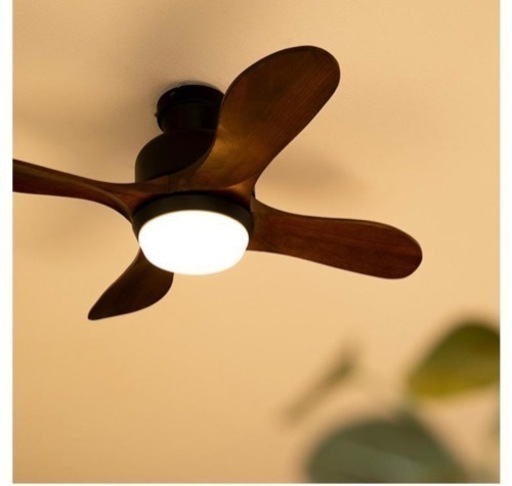 シーリングファンライト LED 薄型 リモコン付き ウェイン 4ブレード　ブラウン