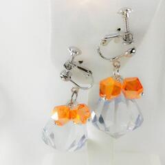 ハンドメイドイヤリング透明大ぶり