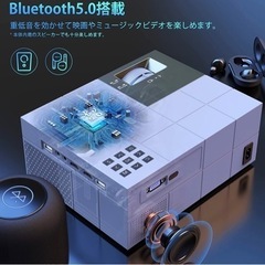【新品未使用】【100"スクリーン付き】5GWiFi プロジェクター 小型 12000LM 4K対応 1080P フルHD Bluetooth5.0搭載 HIFI高音質 台形補正 ズーム機能 家庭用プロジェクター ホームプロジェクター パソコン/タブレット/iPhone/TV Stick/PS3/PS4ゲーム機/DVDプレイヤー接続可 家庭用/ビジネス/ホームシアター/プレゼント/誕生日ギフトの画像