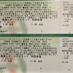 半額ジャイガOSAKA GIGANTIC MUSIC FESTIVAL 2022のチケット7月23日（土）の画像