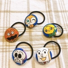 アンパンマン☆くるみボタンゴム5つセット